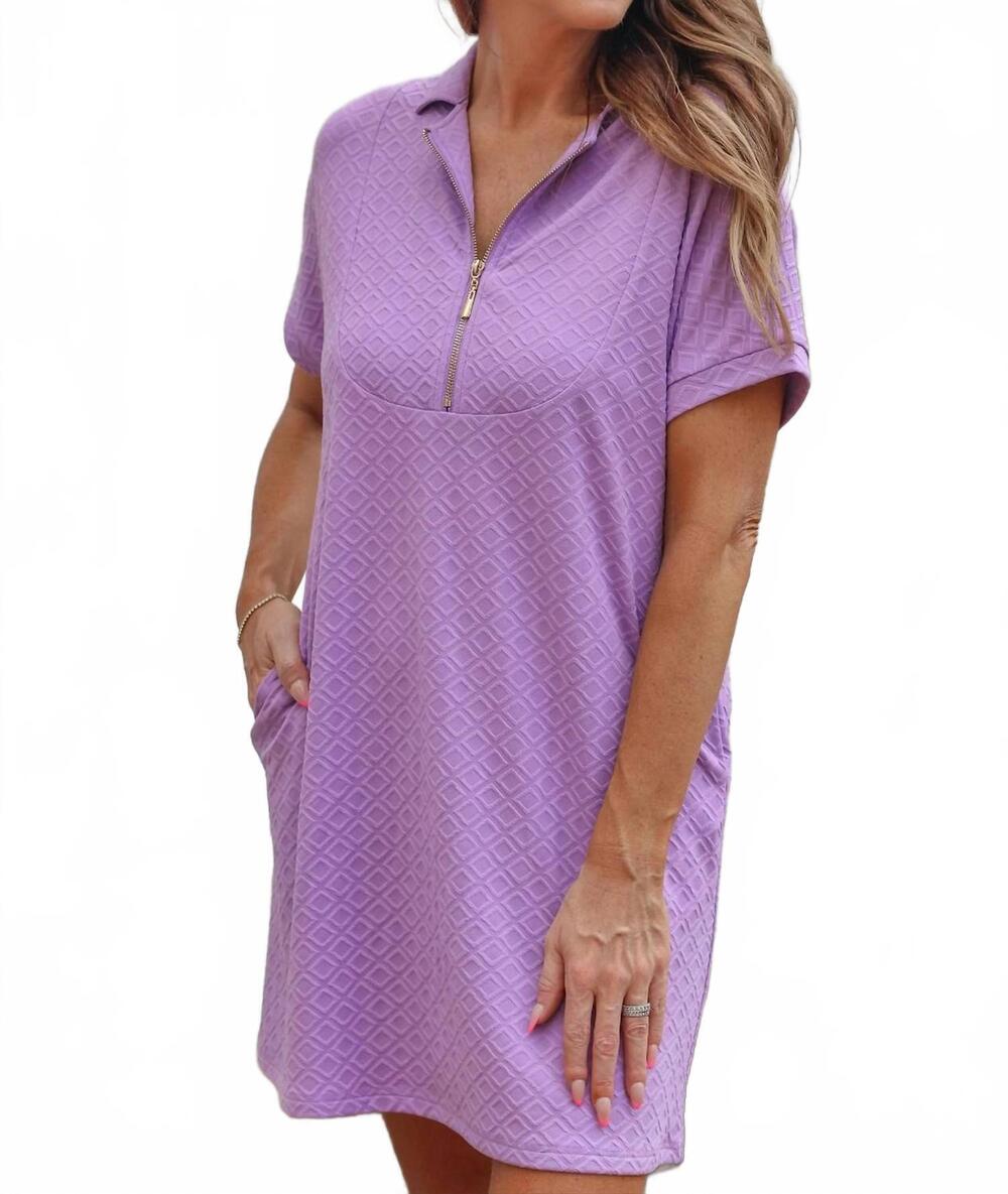 NEW JESS LEA ezra textured zipper dress in lavender